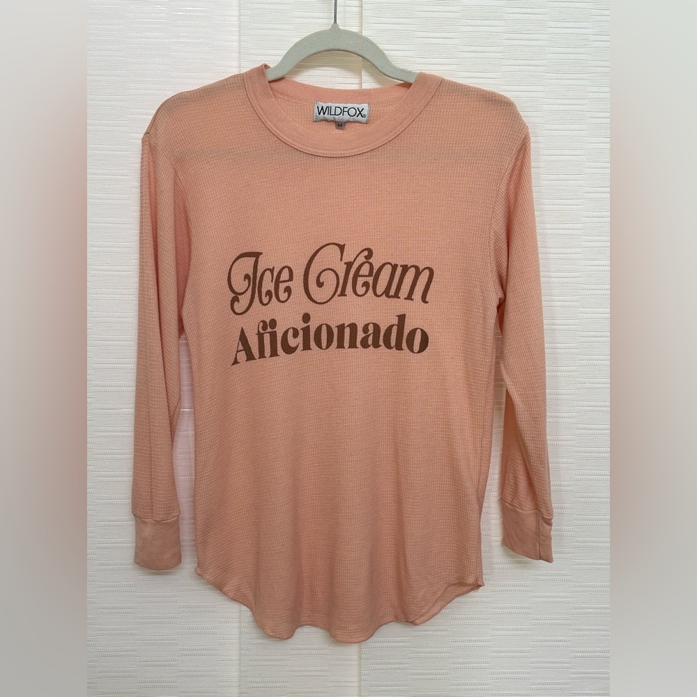 Wildfox 3/4 Sleeve "Ice Cream Aficionado"  Shirt